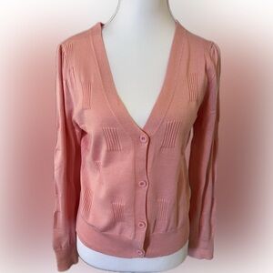 Coral V-Neck Women’s Cardigan Sweater Small NWOT